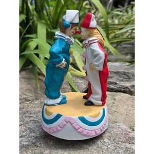 Vintage 1988 Aldon Accessories Porcelain Clown Music Box Rotating Figurine